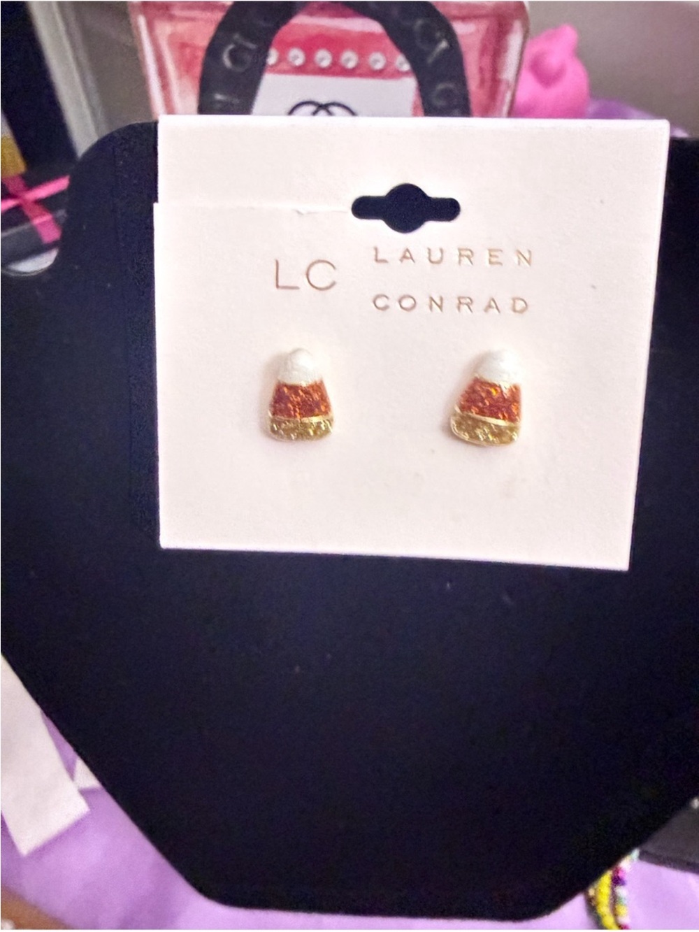 LC Lauren Conrad Candy Corn Stud Earrings - NEW